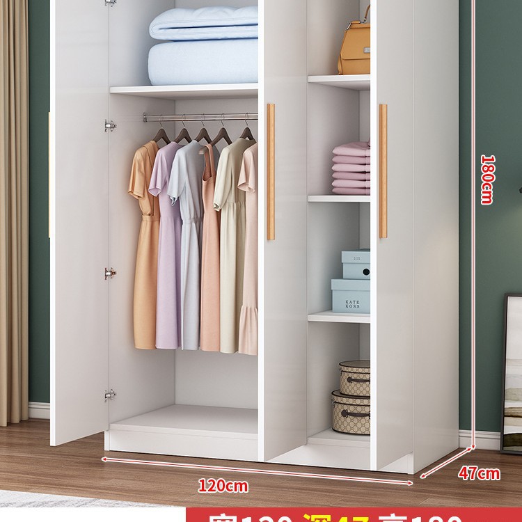 [웜화이트] 3도어 모델, 폭 120, 깊이 47, 높이 180