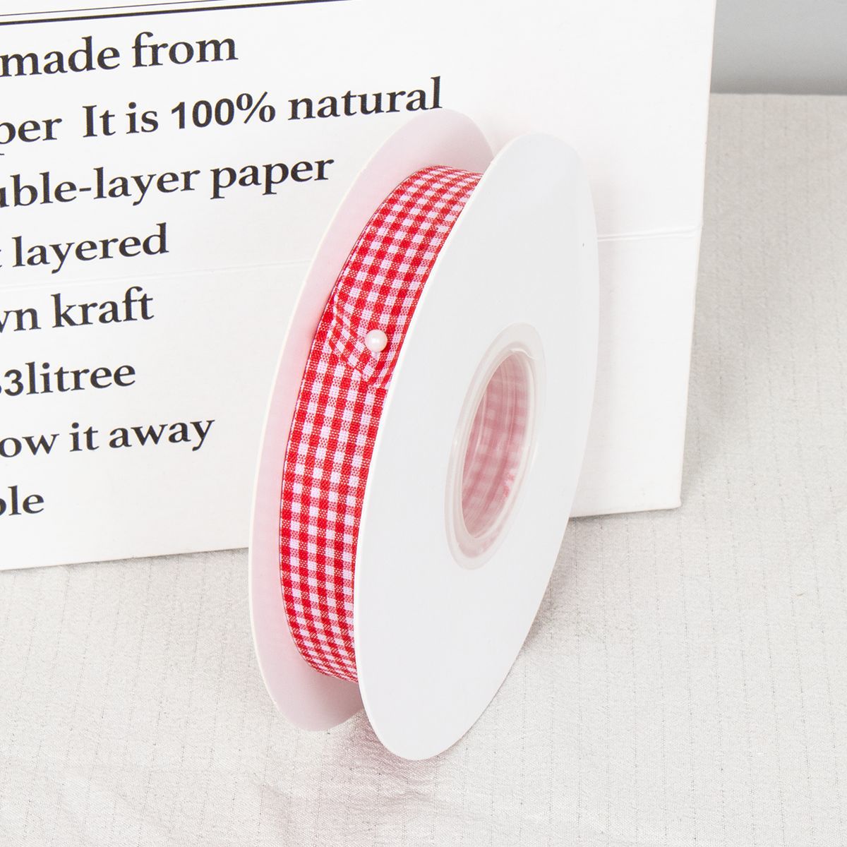 Doble cara cuadrícula cinta horneado embalaje cinta DIY adornos de cabello hechos a mano flores correa ramo correa material de decoración