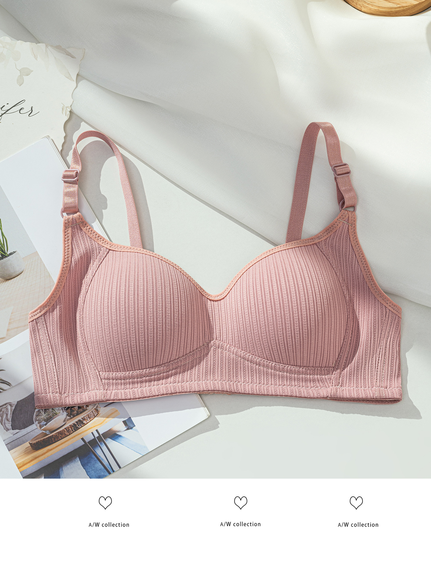 [Comercio electrónico transfronterizo] Macarons, recolección lateral transpirable, recolección, colección superior, leche auxiliar, ropa interior antiflacidez, sujetador de texto para niña