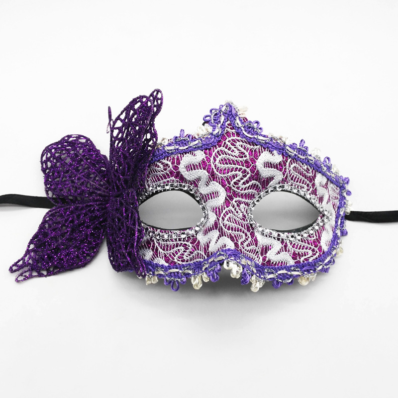 Carnaval transfronterizo lateral mariposa máscara de mitad de cara veneciana de alta calidad fiesta de baile pintada máscara de pareja para hombres