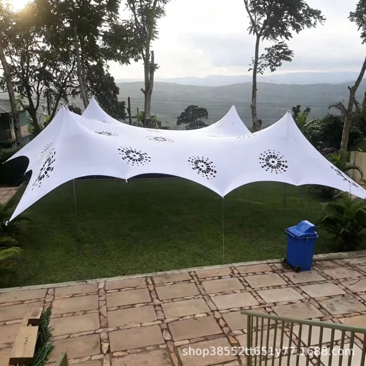 Wedding Cheese Tent Outdoor Super Large Stretchable Canopy with Holes Versatile Canopy
