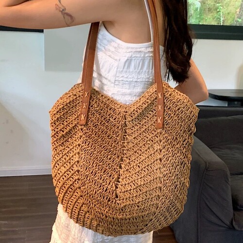 Lazy Style Grass Weaving Bag 2024 Spring New Arrival Large Capacity Spring Outing Shoulder Bag Fashion Hiking Handbag Beach Bag