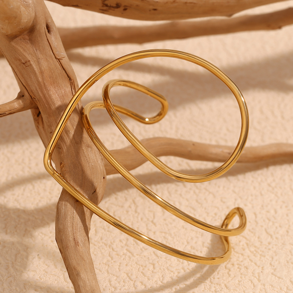 Gold Color Line Love Stainless Steel Bracelet