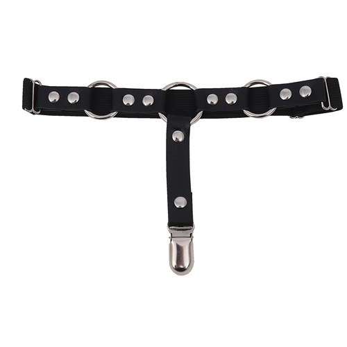 Factory direct sales European and American Harajuku punk ring O-shaped leather handmade simple hip-hop trend leg ring garter belt