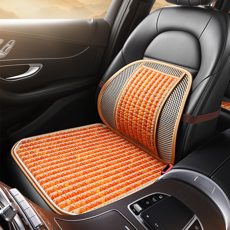 New Summer Resin Imitation Jade Car Cushion Summer Bead Seat Cushion Cool Mat Breathable Seat Cushion Butt Chair Cushion