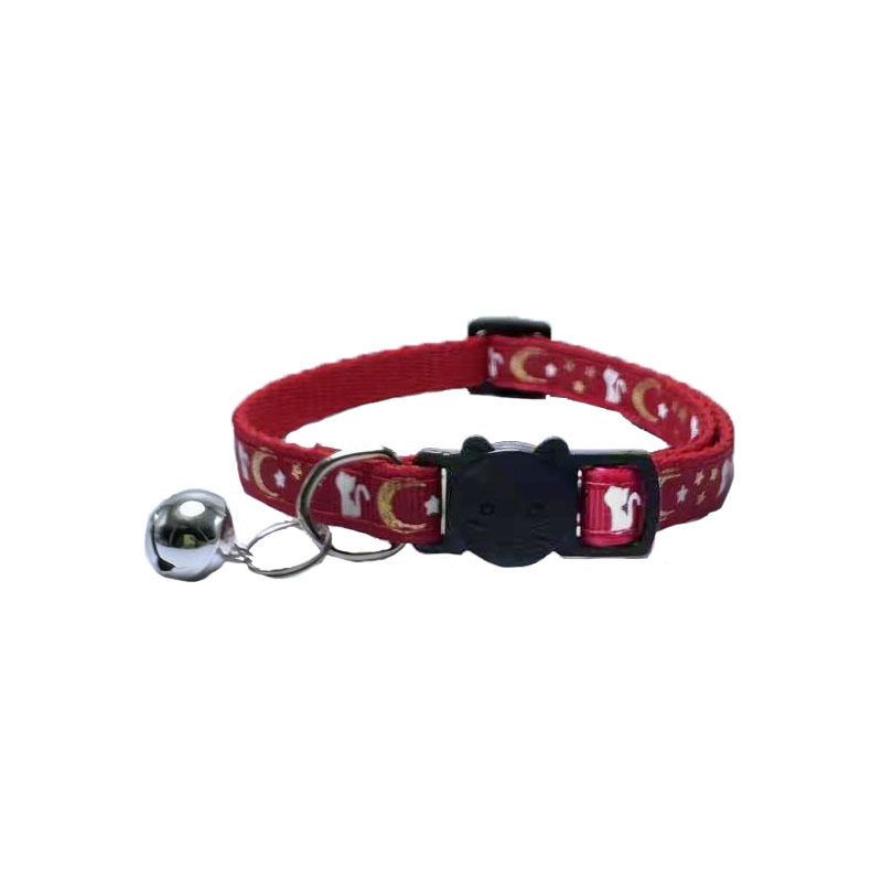 Mascotas estampado lunar estrellas collar gato collar de seguridad nocturna separado collar gato collar mascotas al por mayor