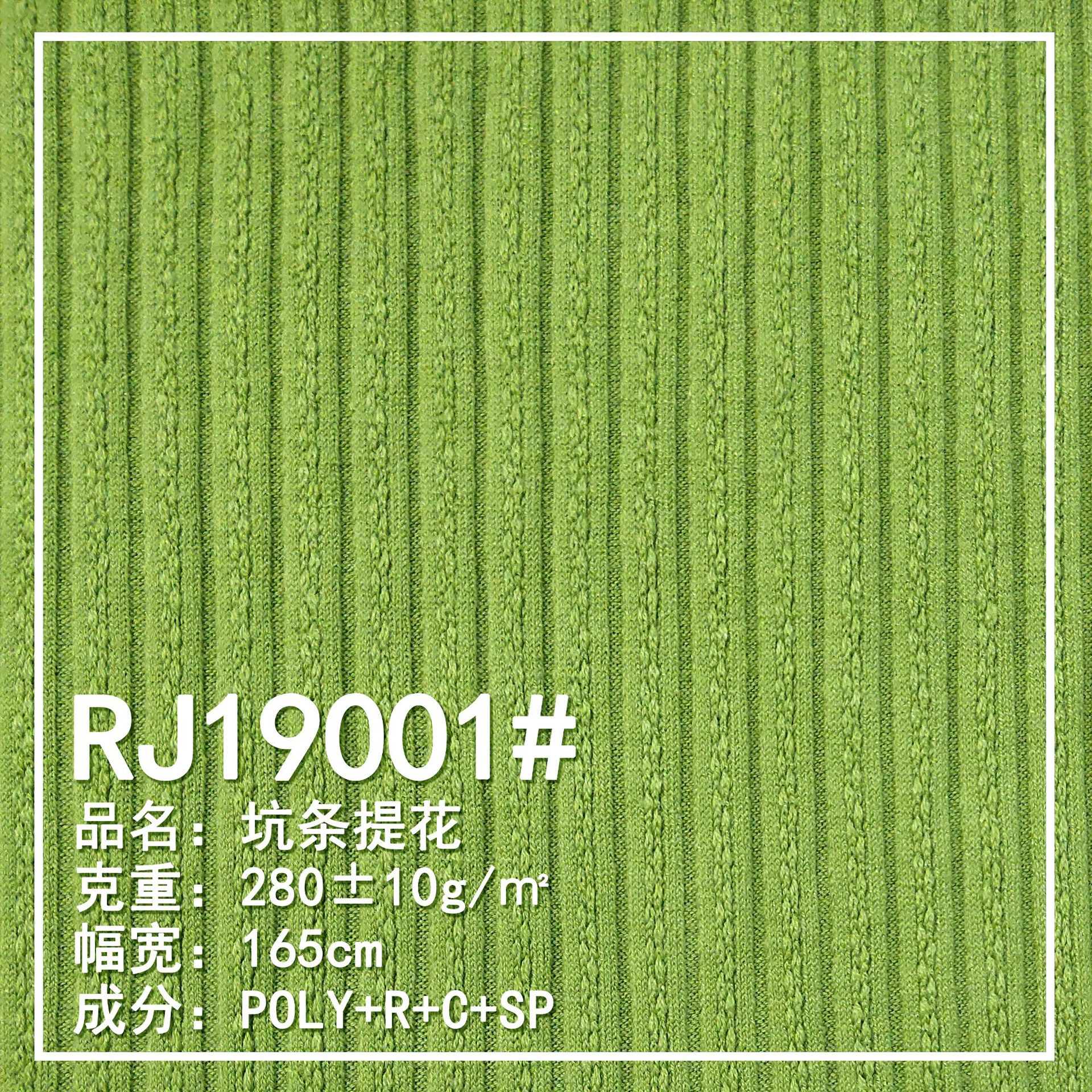 罗纹提花棉圈花280G棉人棉涤氨纶针织弹力粗针毛衣布衫时装布面料