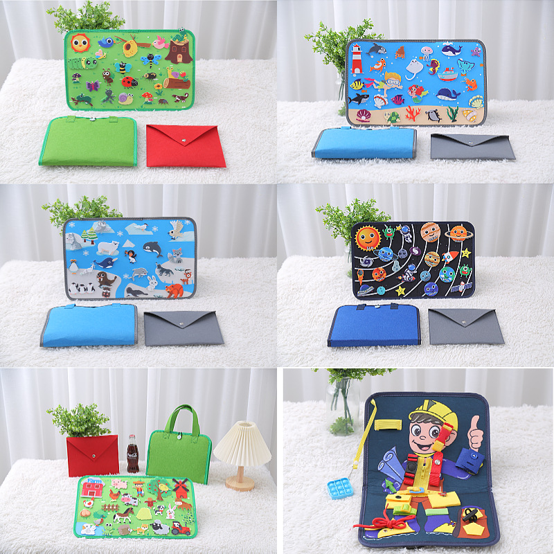 Amazon nuevo tablero de historia de felt transfronterizo para niños puzzle tablero de aprendizaje tablero de entrenamiento de bebés