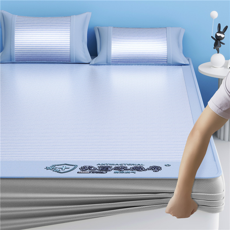 [항균 스타일] 블루 - 장착 시트 스타일★베갯잇 포함 [A급 원단, 항균, 진드기 방지, 급속 냉각]