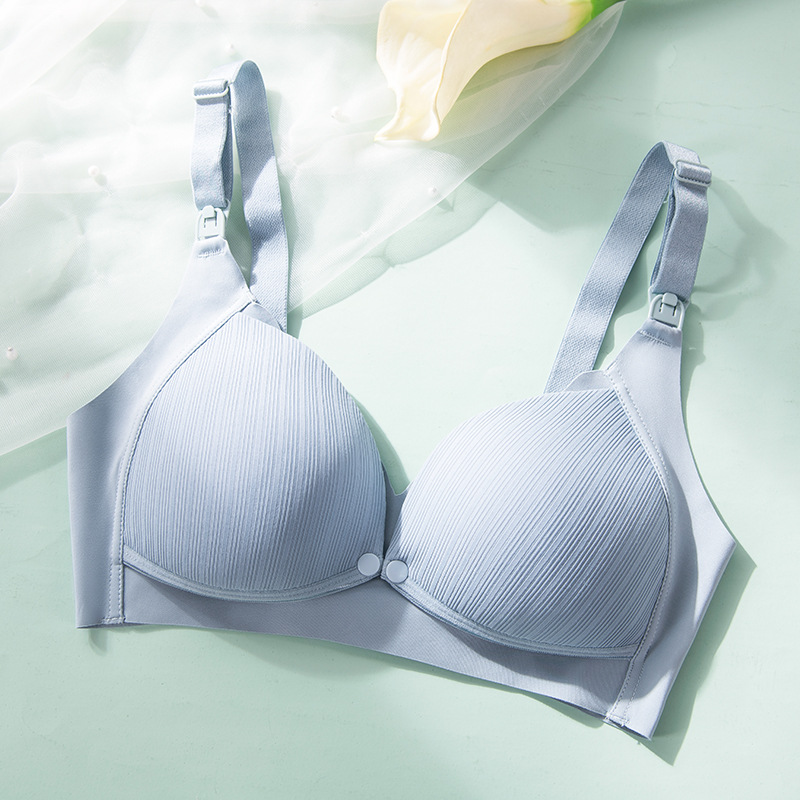 Sujetador de enfermería Tingfei empuja hacia arriba la ropa interior de las mujeres embarazadas de algodón de enfermería hebilla frontal hebilla abierta sujetador de posparto