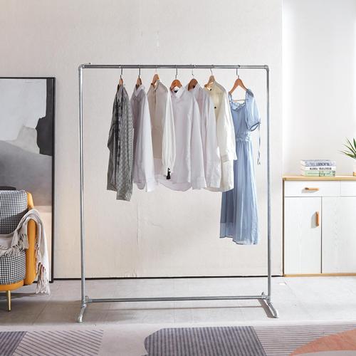 Clothing store display rack with wheels, water pipe hanger for women, movable clothing rod, ironwork retro arched gate rack