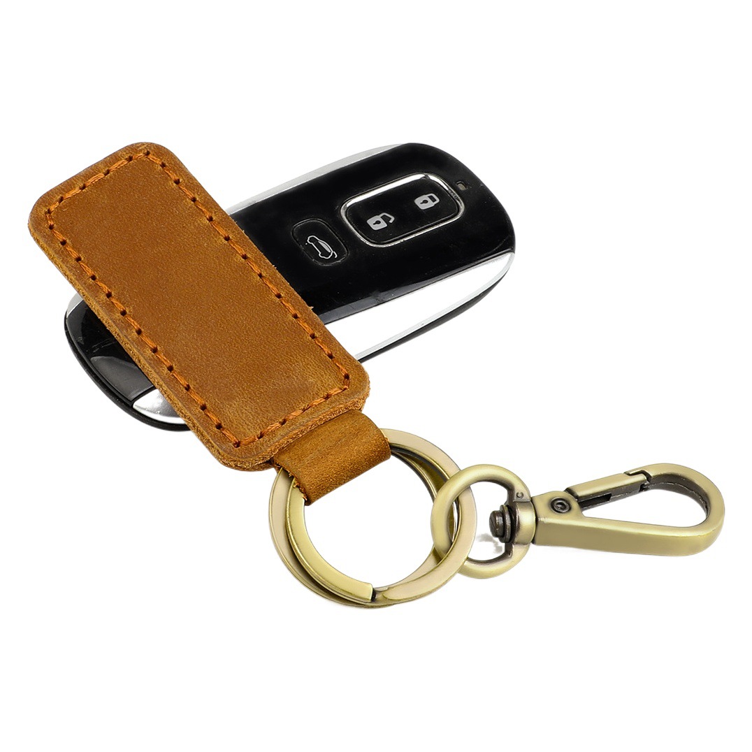 Retro Crazy Horse leather car keychain original handmade personalized car keychain universal car keychain genuine leather