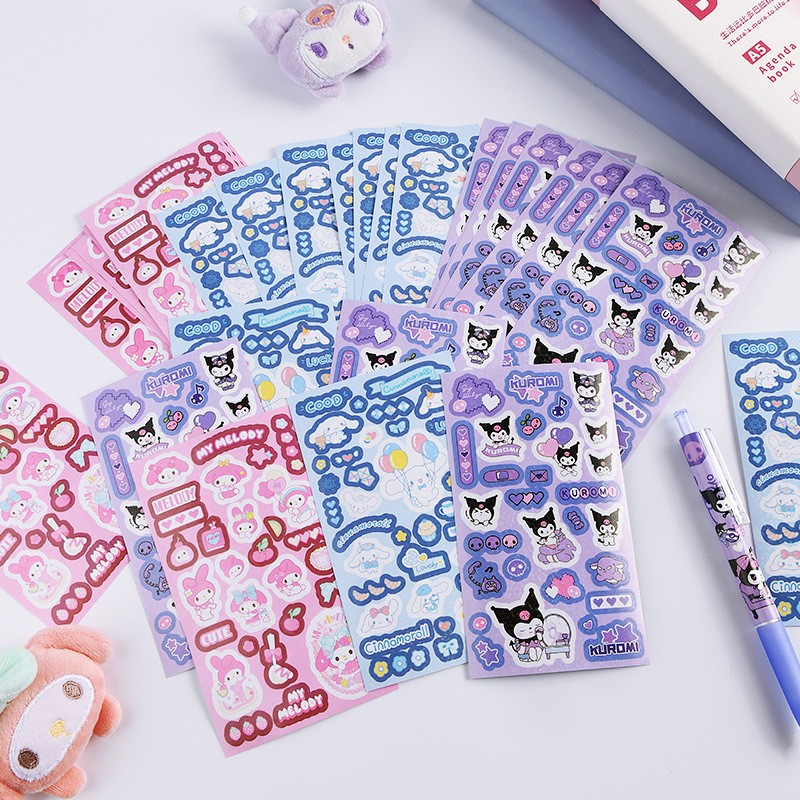 漫画クロミステッカー、ハンドブック素材ステッカー、メロディーシナモンドッグ子供用ステッカー、漫画ハンドブックステッカー|undefined