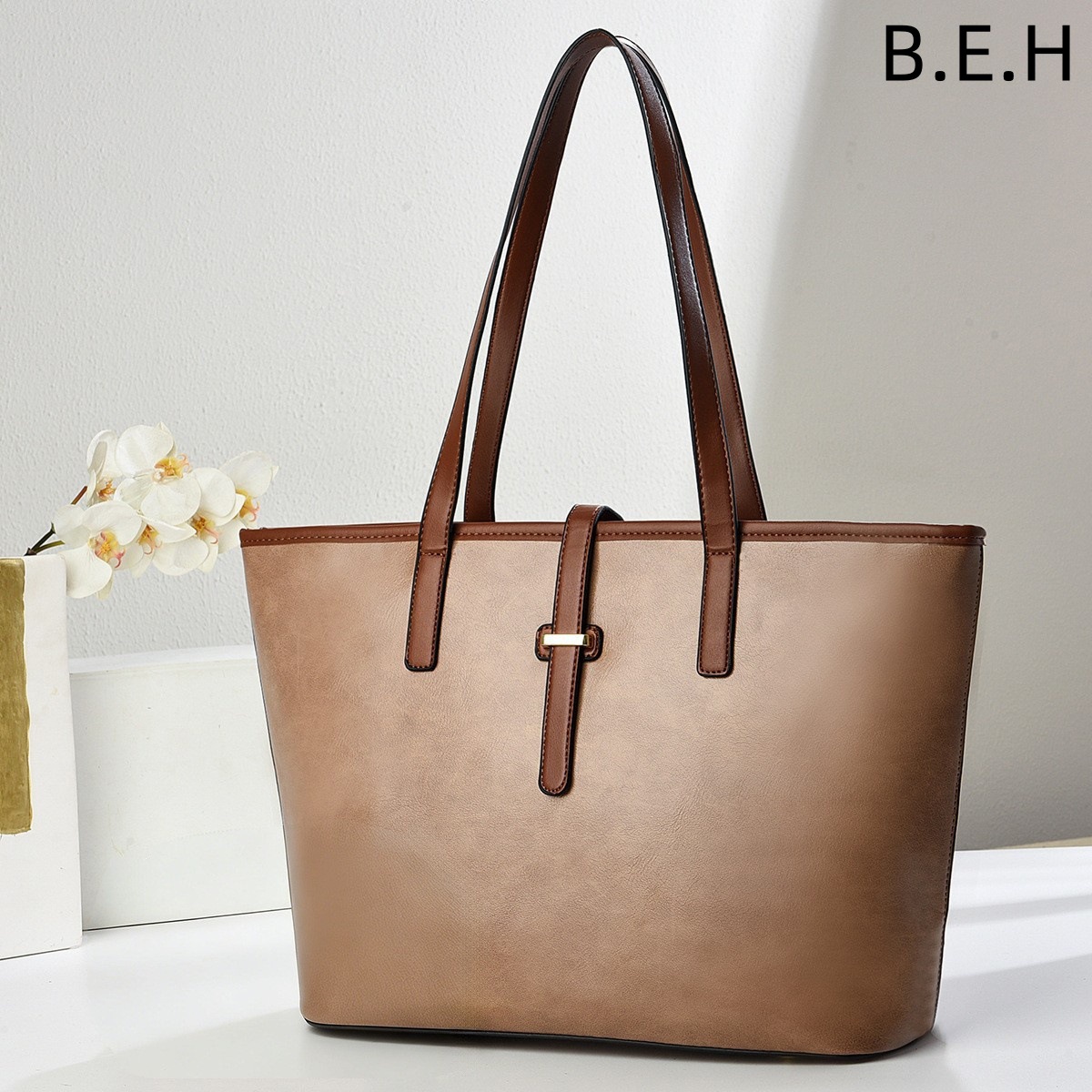 Bolso Tote de Hombro y Mano para Mujer de Cuero PU con Cierre de Cremallera para Uso Diario image 7
