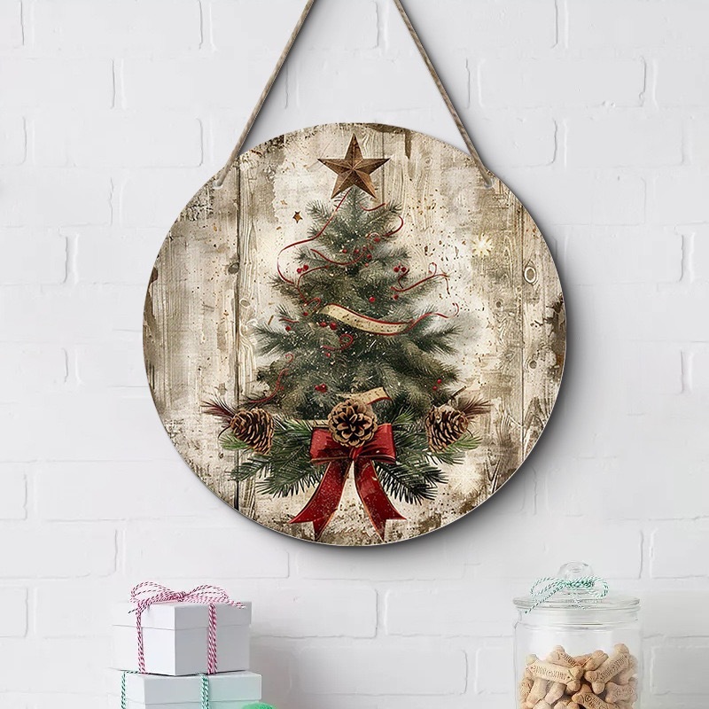 クロスボーダークリスマスクリエイティブ吊り下げ装飾木製工芸品ラウンドドアサイン木製吊り下げタグシリーズ 20Cmos 吊り下げ|undefined