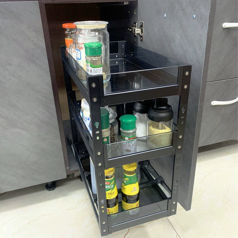 Двухслойный шкаф 3 слоя алюминиевого сплава приправа корзины мини-приправы для хранения