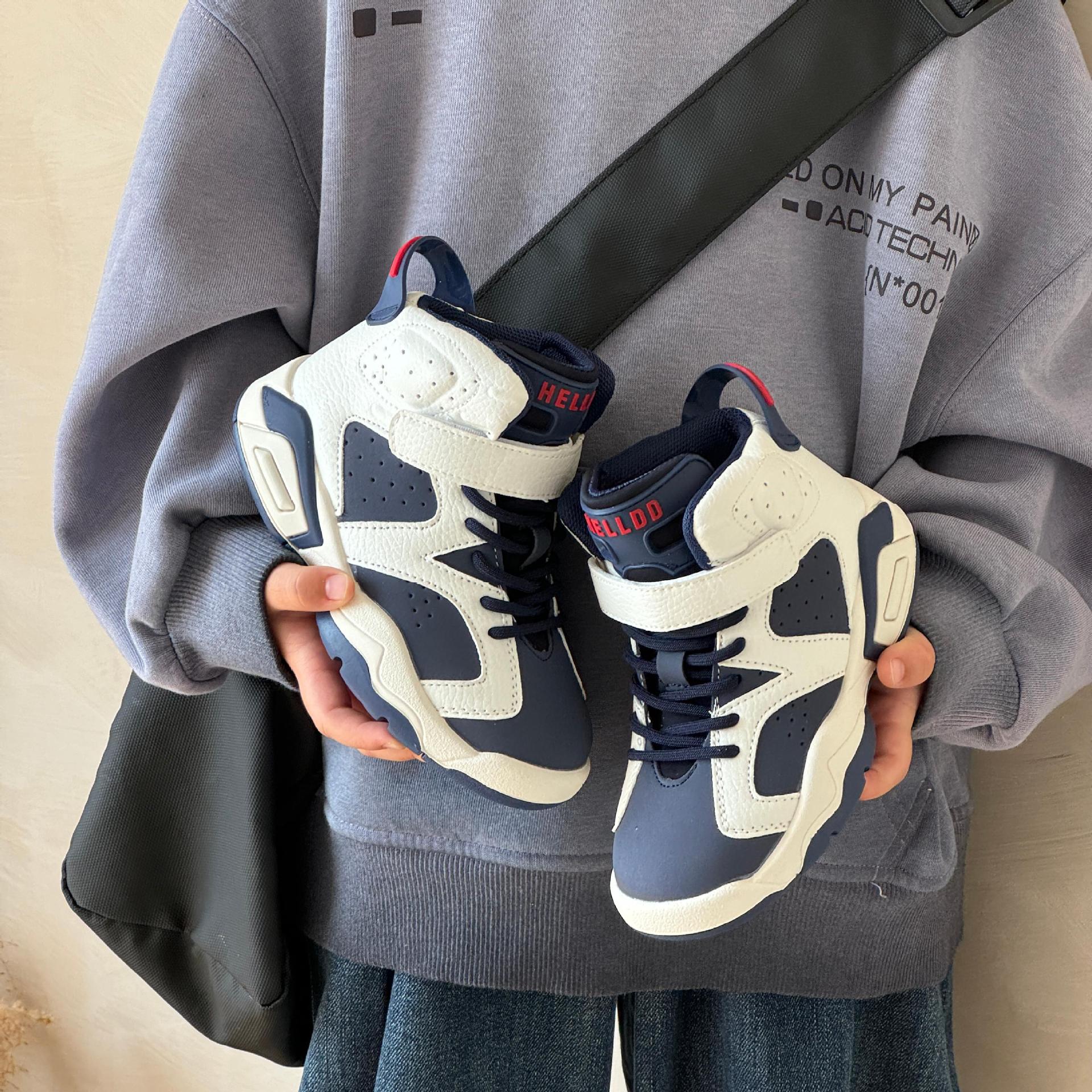 Children's High-Top Sneakers 2025 Autumn and Winter New Girls' Casual Shoes for Older Kids Trendy Shoes Boys Versatile Basketball Shoes