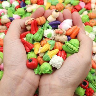Mini Artificial Fruits and Vegetables Miniature Food Model Toys for Girls and Children Kindergarten Play House Decorations