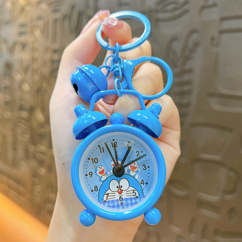 Creativo mini reloj de alarma llavero dibujos animados lindo coche pareja exquisita bolsa colgante pequeño regalo