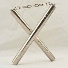 不锈钢双节棍实战防滑成年训练二节棍重初学者表演双截棍400克