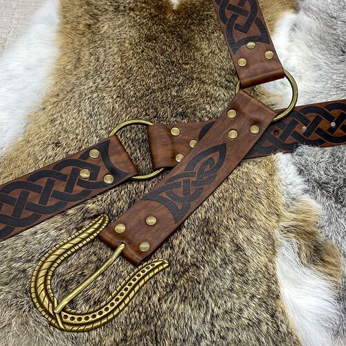 Cross-border hot sale Viking Celtic embossed belt medieval retro knight belt COSPLAY stage props