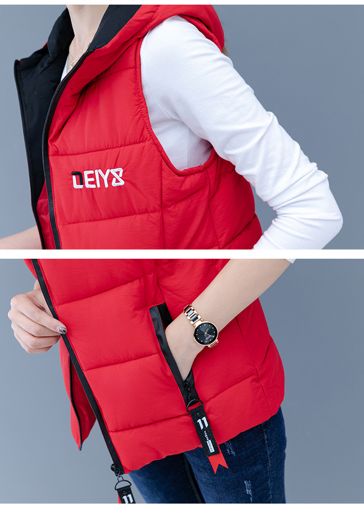 Gilet da donna in cotone, gilet imbottito in cotone, nuovo, caldo, con cappuccio in cotone, alla moda, da donna_voghion.com