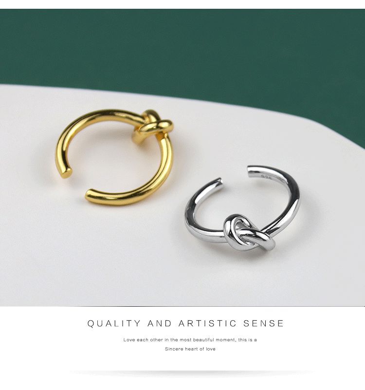 design line knotted ring fashion simple open ring