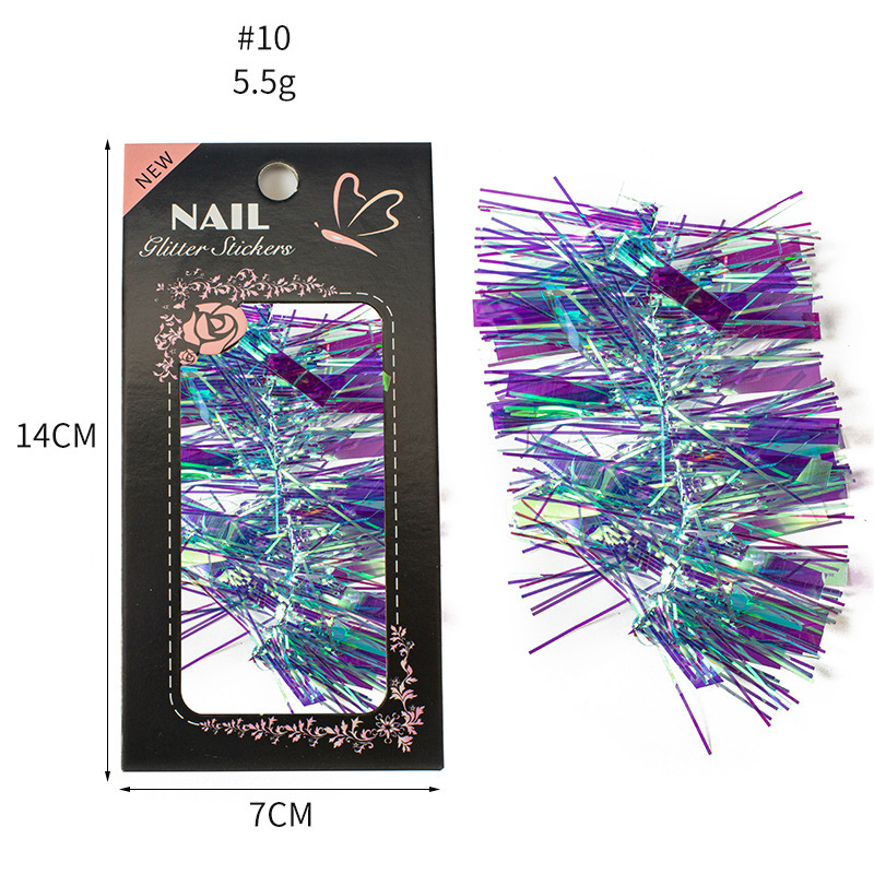 Finger princess manicure vidricola 12 colores caramelo irregular papel láser esmaltado aurora espejo pegatinas de manicure