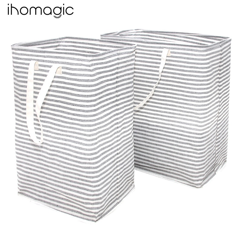 Hogar bolsa de almacenamiento de ropa de gran capacidad independiente bolsa de lavandería a rayas mango cesta de lavandería transfronteriza