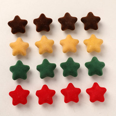 22mm個性純色穿孔亞克力立體星星植絨DIY手工耳飾鑰匙鏈飾品配件