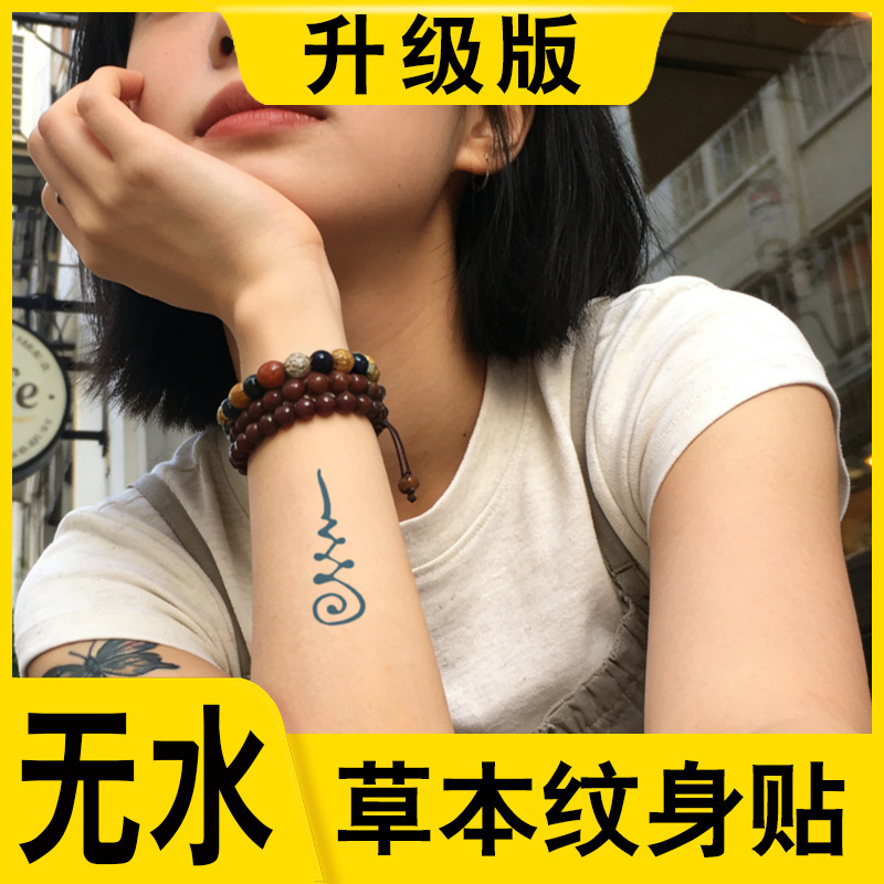 Waterless Herbal Tattoo Stickers of the Twelve Zodiac Guardian Deities in Sanskrit, Waterproof and Long-Lasting Juice Tattoo Stickers for the Arm