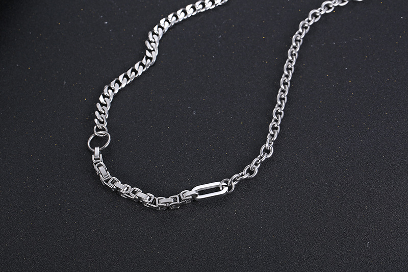 Titanium Steel Geometric Stitching Necklace Trendy Fashion Accessories Wholesale display picture 6
