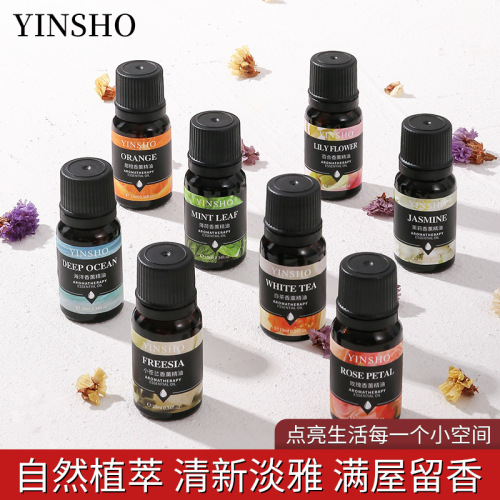YINSHO Water-Soluble Aromatherapy Essential Oil 10ml Humidifier Diffuser Reeds No-Flame Aromatherapy Rose Jasmine Fragrance Refill