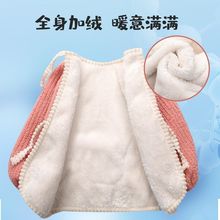 宝宝罩衣穿衣秋冬保暖儿童吃饭倒婴儿加绒冬天褂外穿冬季加厚毛毛