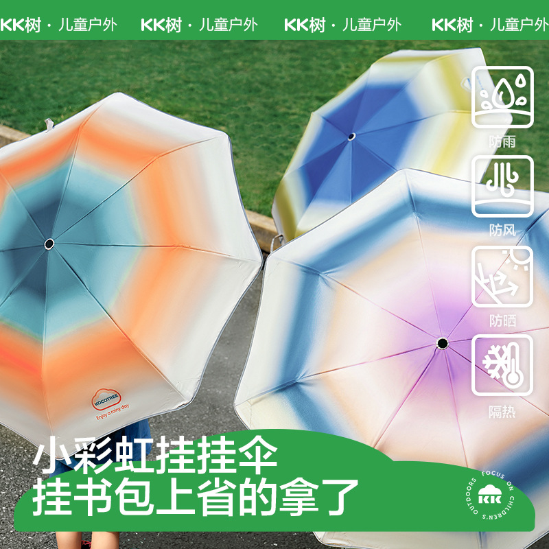 KK árbol paraguas para niños sol y lluvia paraguas plegables automáticas especiales para niños y niñas para estudiantes de primaria