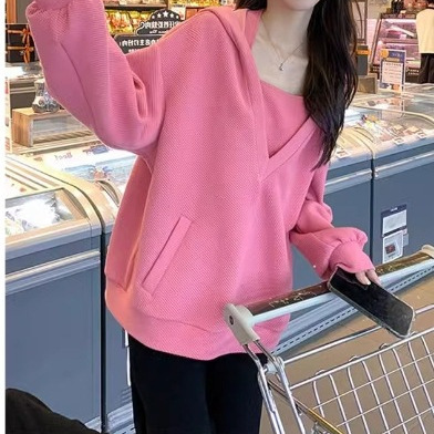 high quality spring and autumn hooded plus size loose vests women's two-piece age-reducing suspender coat fat mm200 kg 300