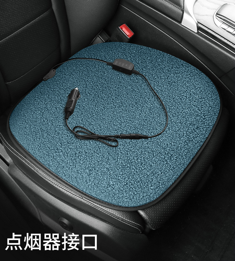 Car Heated Seat Cushion Single Piece Winter Plush Backless Car Seat USB Electric Heating 12V Cigarette Lighter Car Cushion