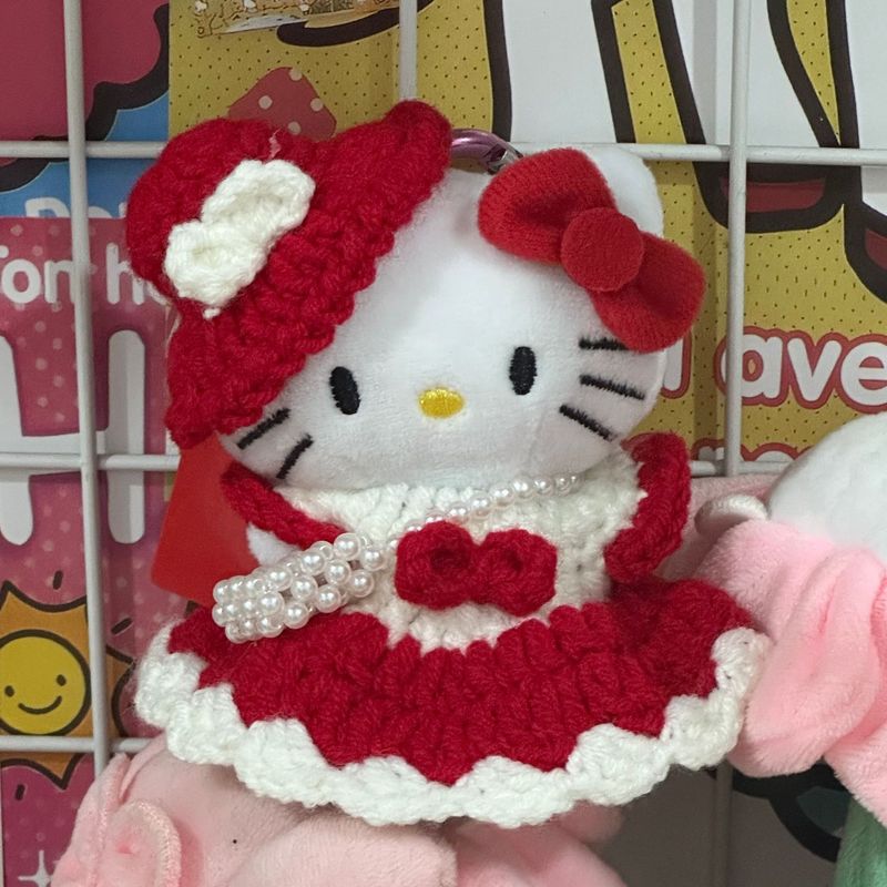 粉墨kitty小香风裙摆玩偶背包挂件ins风高级感精致挂饰爱心扣钥匙|undefined