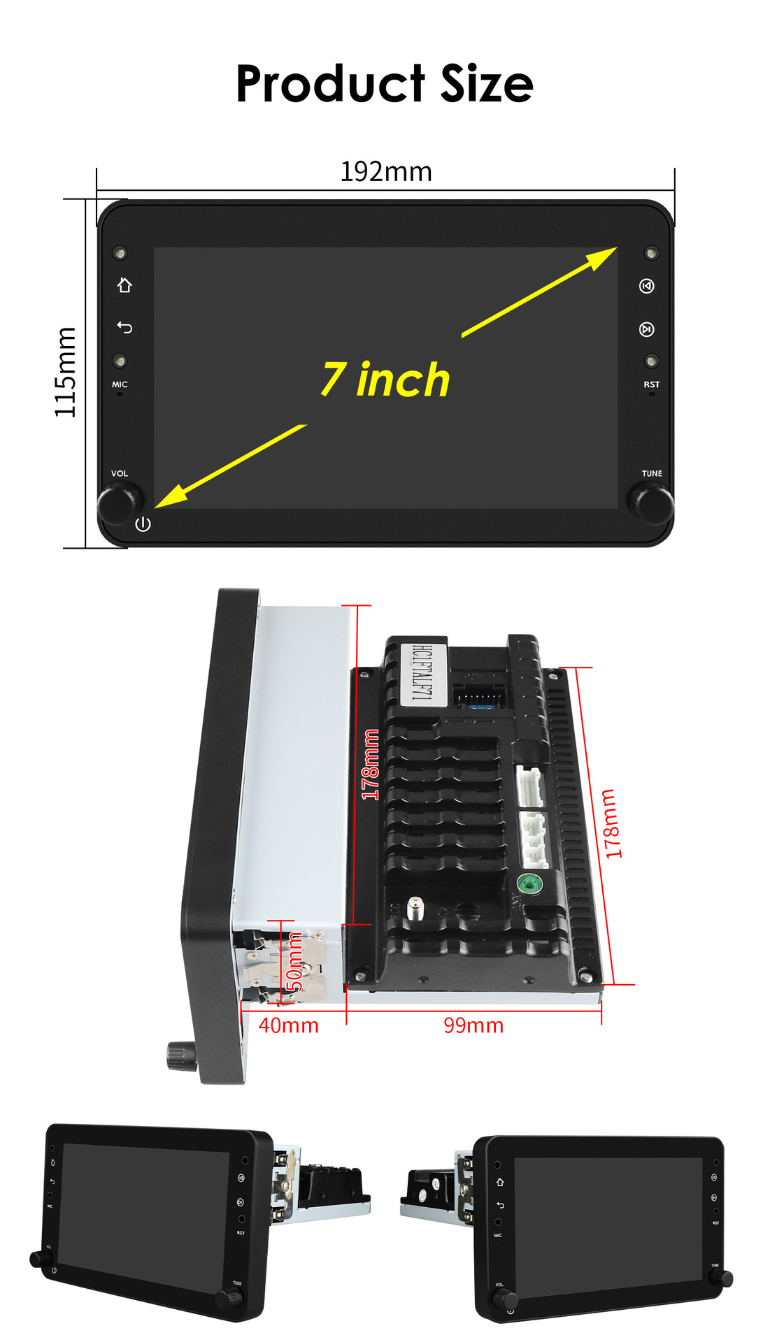 Cross-border applicable to Alpha alfa7-inch HD car audio and video vehicle GPS Android navigation intelligent all-in-one machine