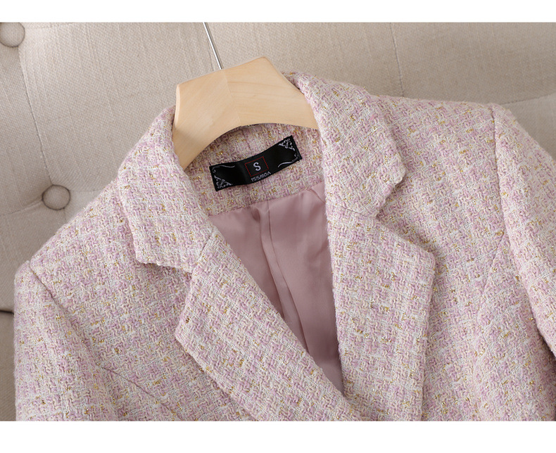 Abbigliamento da donna giacca da abito in tweed per donna 2024 autunno nuovo stile da donna di alta qualità stile dea piccolo abito_voghion.com