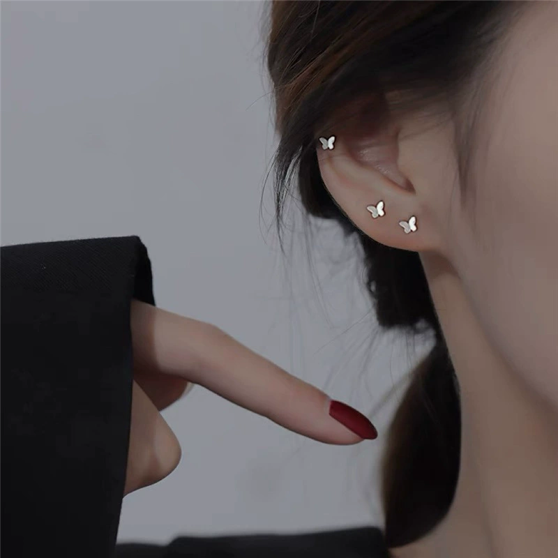 Серебряная игла, маленькие утончённые серёжки, образец серебро 925