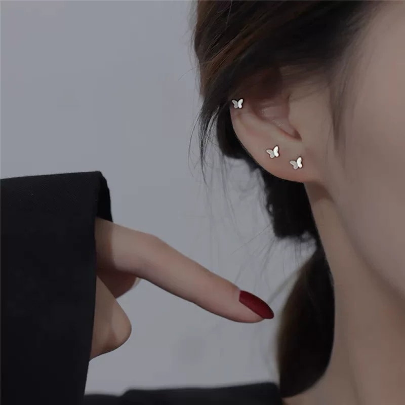 Серебряная игла, маленькие утончённые серёжки, образец серебро 925