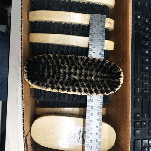 8102 Yunsong waist-shaped wooden clothing brush leather shoe polish brush large scalp shoe brush bristles manufacturer wholesale