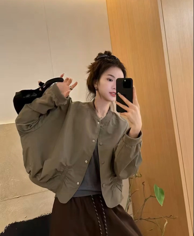 韩系高级感薄款外套女2025秋款时尚百搭显瘦小个子短款夹克上衣潮|undefined