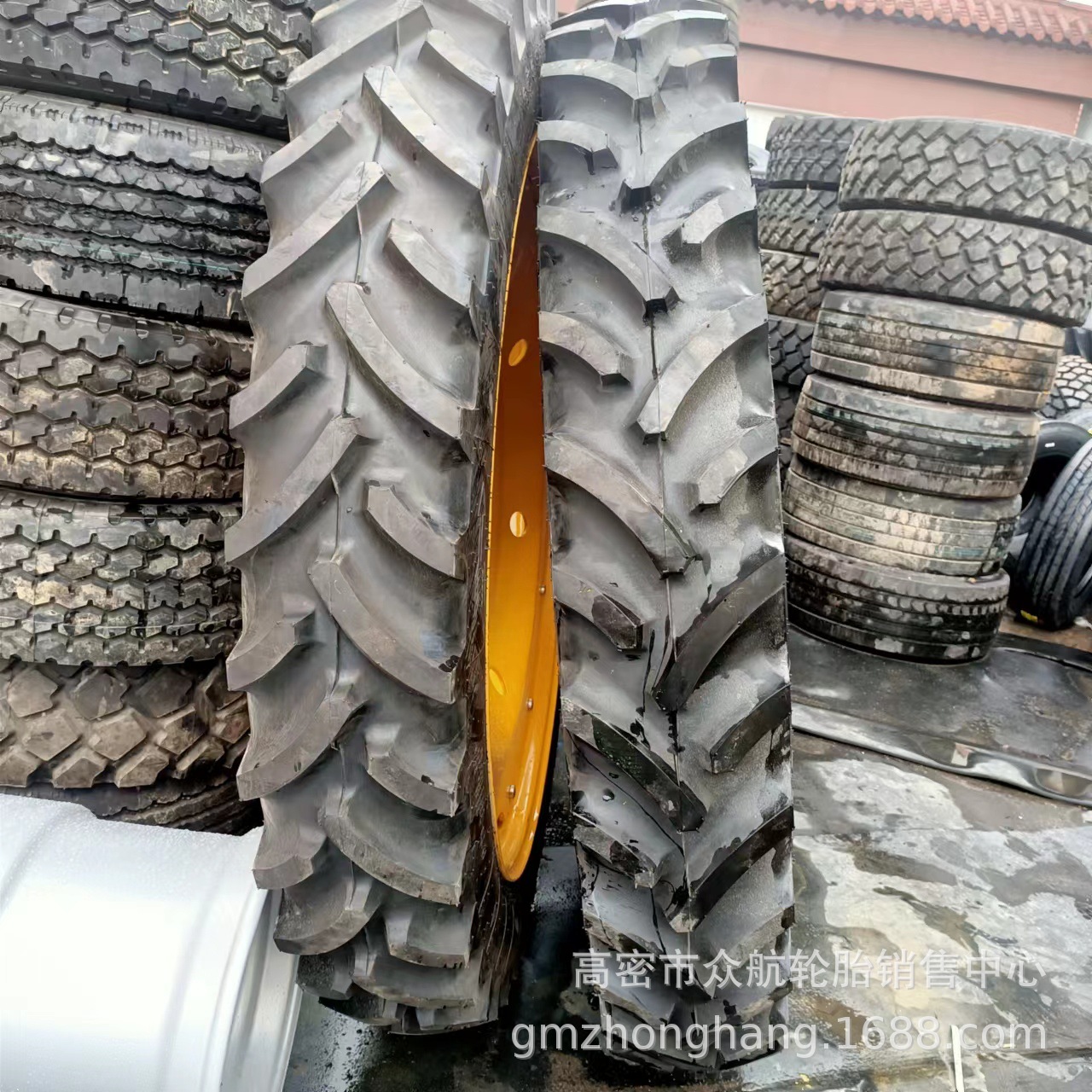 农用12.4-54 12.4-48 R-7加密人字采棉机充气拖拉机轮胎可配钢圈