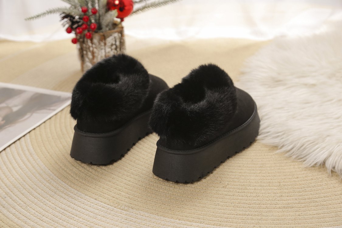 A new winter slip-on snow boots women's shoes plush one cotton shoes plus velvet thickened_voghion.com