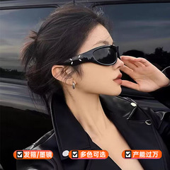 新型カチューシャサングラス女性高級感2025年ネット赤同金ギャル未来感日焼け止めカチューシャサングラス