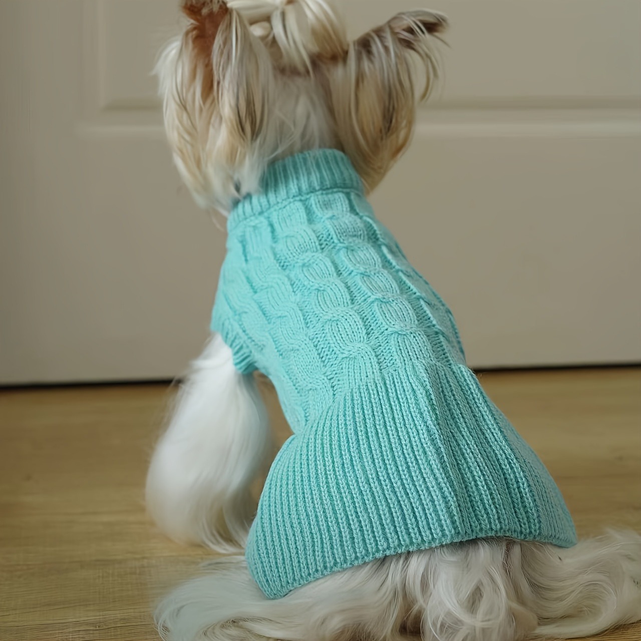 Pull tricoté pour chien, automne et hiver, vêtements torsadés pour animaux de compagnie, petit chien, Teddy Bichon, vêtements chauds, rose, bleu
