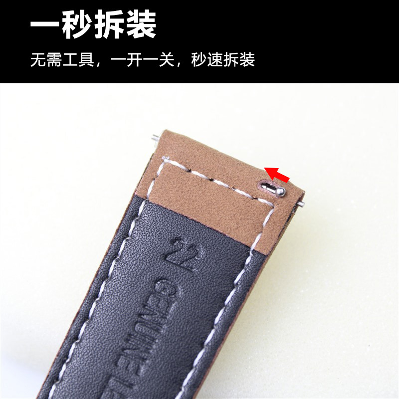 Correa de reloj de cuero esmerilado de desmontaje rápido directo de fábrica con hebilla original para hombre de línea gruesa retro de alta gama
