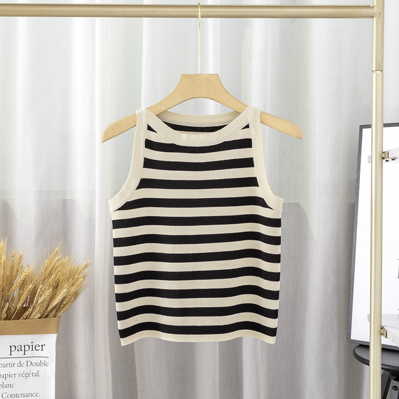 Slim Fit Type Wholesale Women's Casual Classic Style Stripe Tank Tops